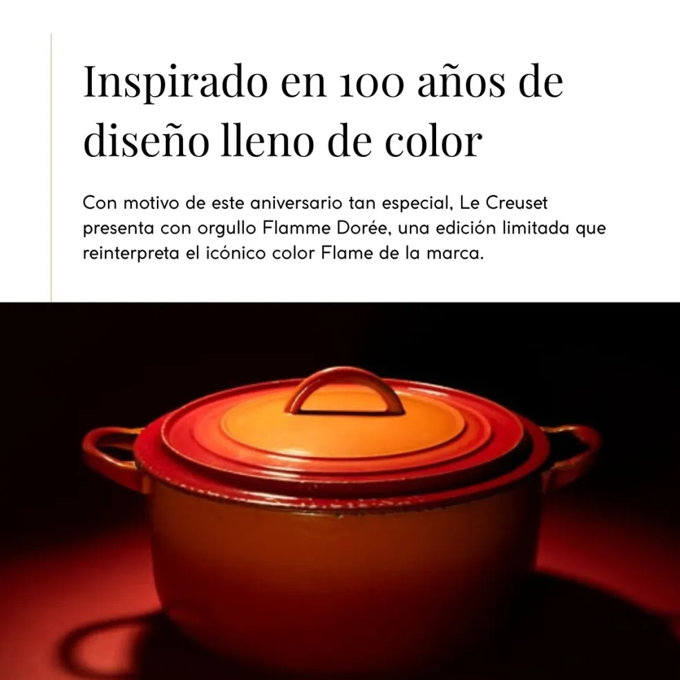 Cocotte Flamme Dorée redonda Ed. Especial Centenario Le Creuset