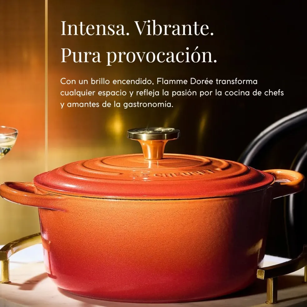 Cocotte Flamme Dorée redonda Ed. Especial Centenario Le Creuset