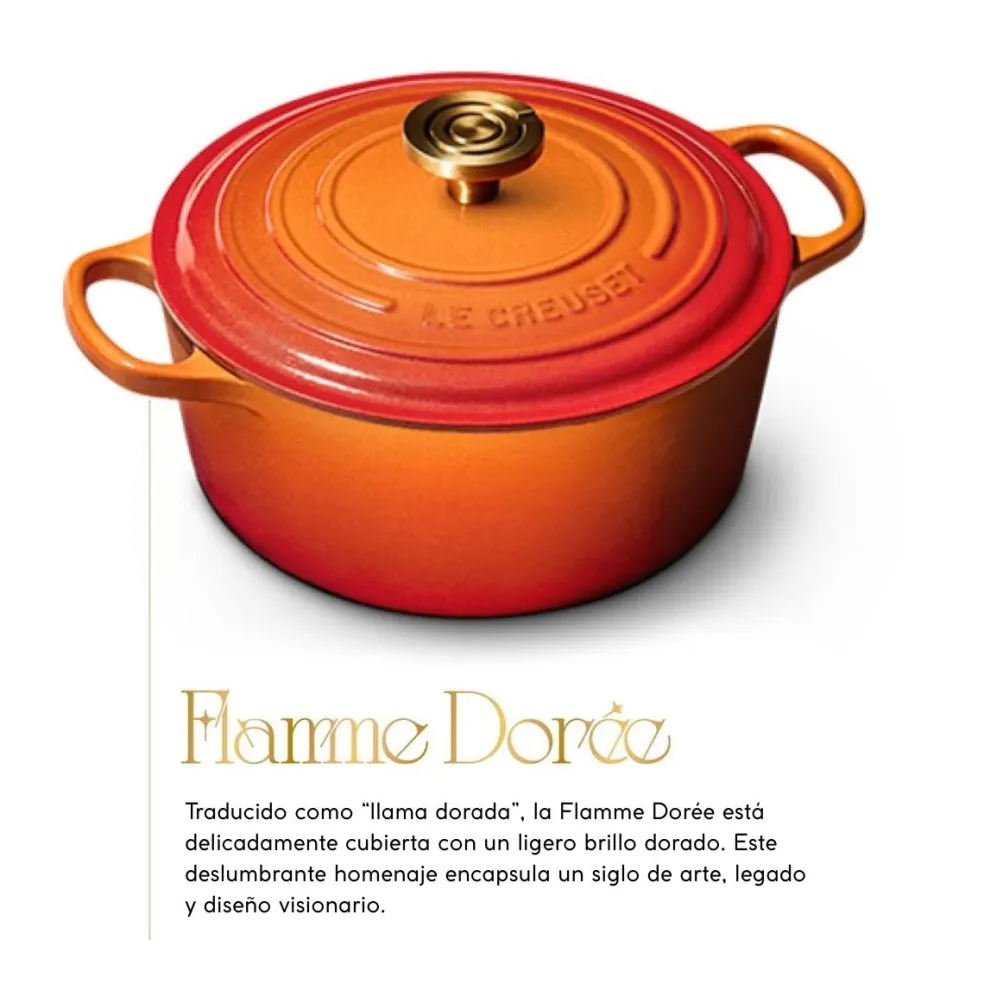 Cocotte Flamme Dorée redonda Ed. Especial Centenario Le Creuset