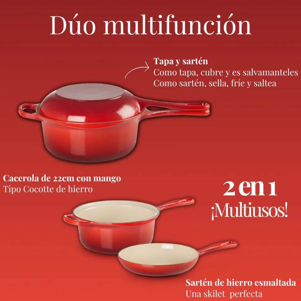 Conjunto cocotte y sartén multifunción Le Creuset