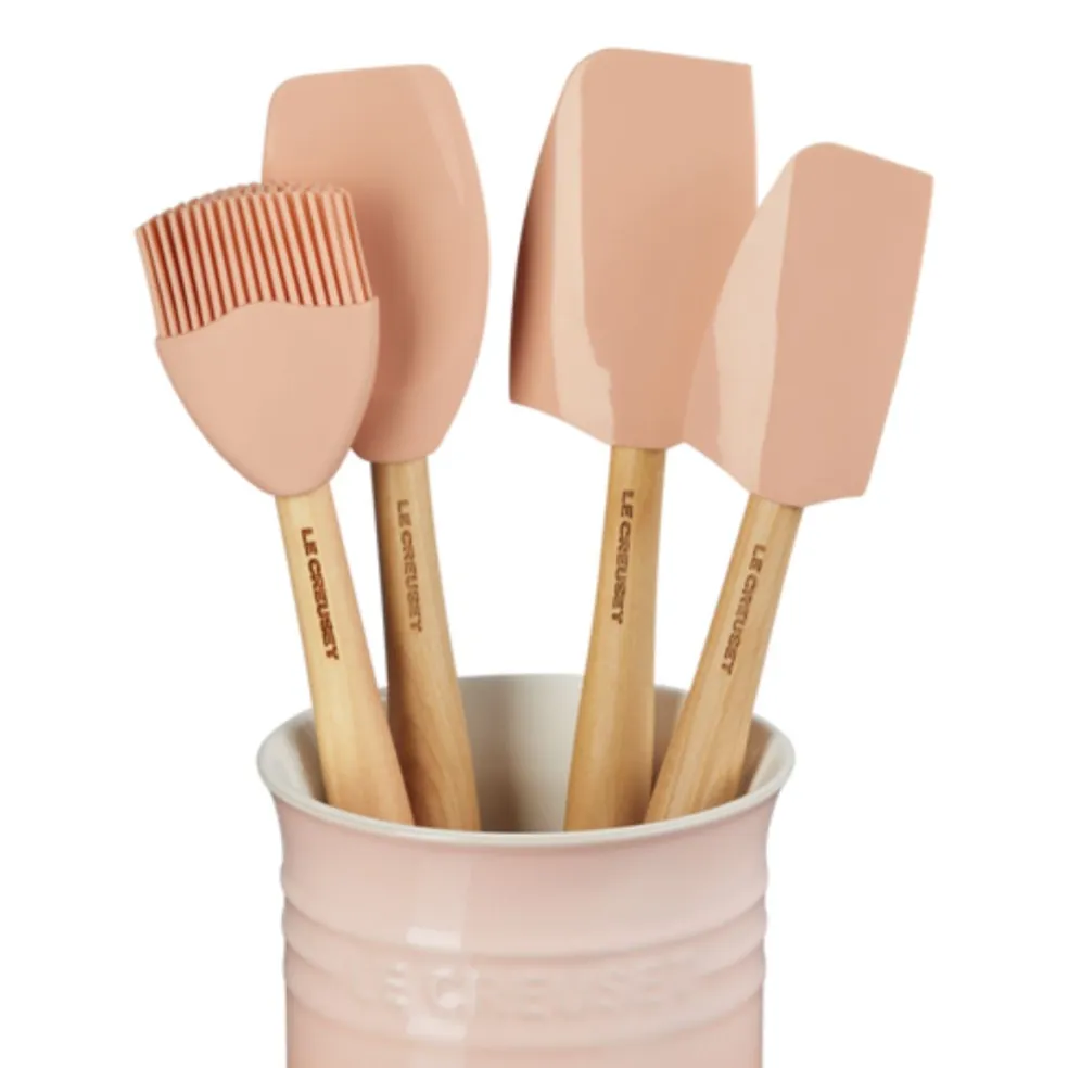 Conjunto de bote con 4 espátulas Le Creuset