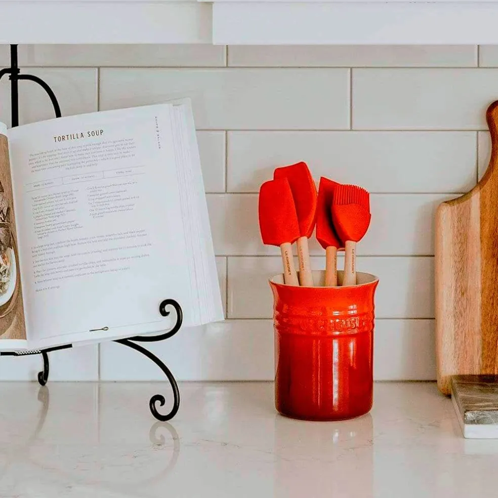 Conjunto de bote con 4 espátulas Le Creuset