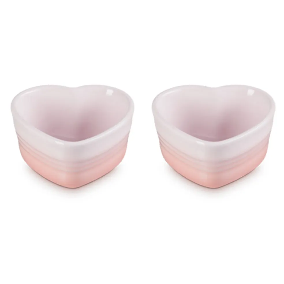 Conjunto de dos ramequines corazón Le Creuset