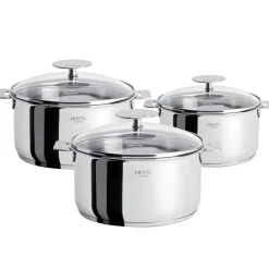 Conjunto de 3 ollas acero inoxidable multicapa Casteline Cristel