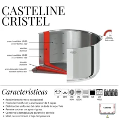 Conjunto de 3 ollas acero inoxidable multicapa Casteline Cristel