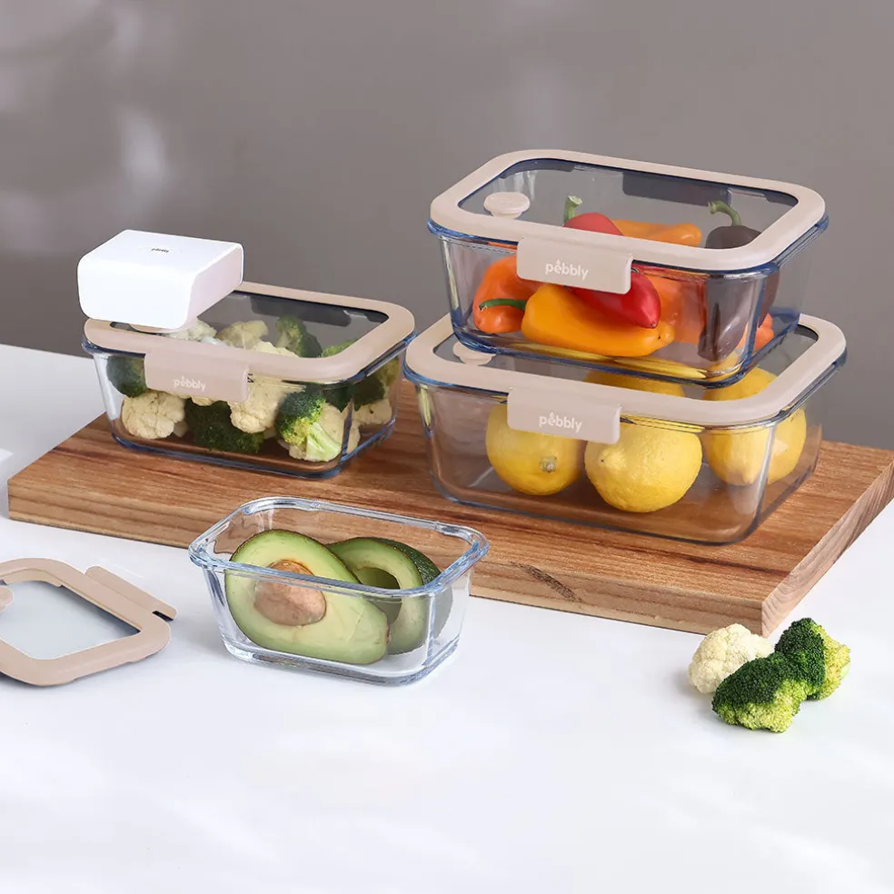 Conjunto de vacío con bomba y recipientes de Pebbly
