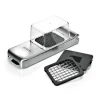 Cortador de patatas y verduras de inox con tres cuchillas y recogedor Alligator