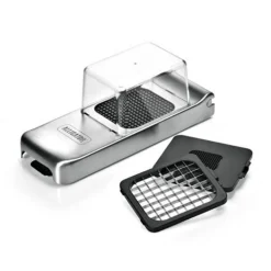Cortador de patatas y verduras de inox con tres cuchillas y recogedor Alligator