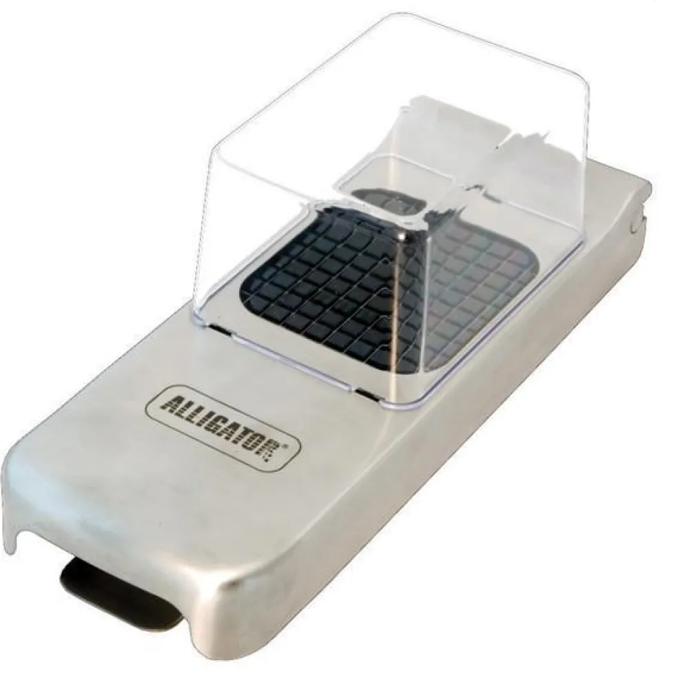 Cortador de patatas y verduras de inox con tres cuchillas y recogedor Alligator