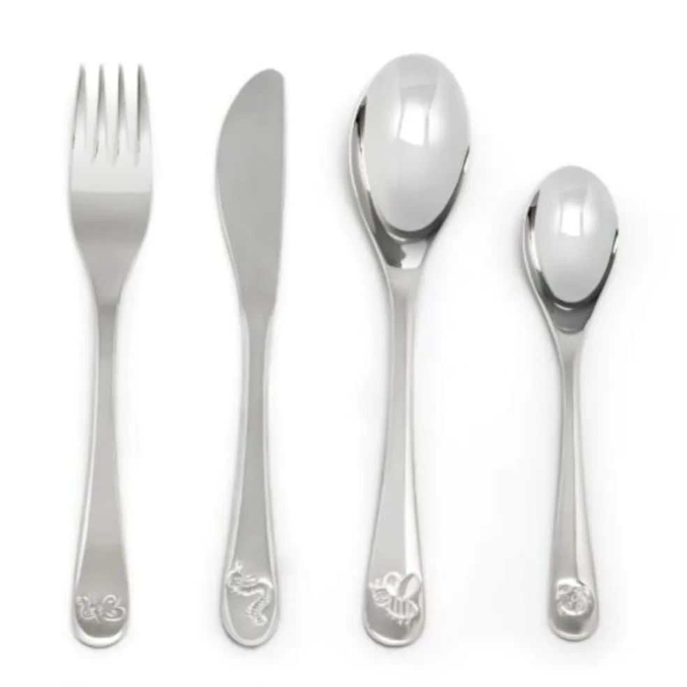 Cubertería de 4 piezas de acero inox Nature Zilverstad