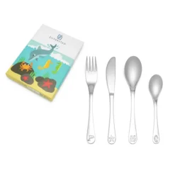 Cubertería de 4 piezas de acero inox Sea Life Zilverstad
