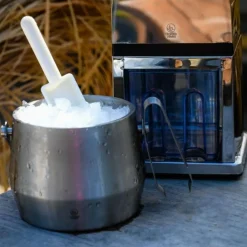 Cubitera con asa de acero inoxidable de doble pared con tapa y pinzas Leopold Vienna