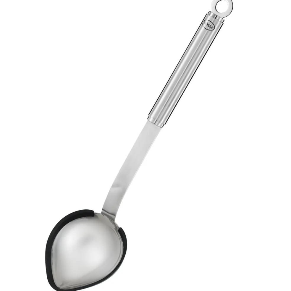 Cuchara de acero inoxidable con bordes de silicona para servir Rösle