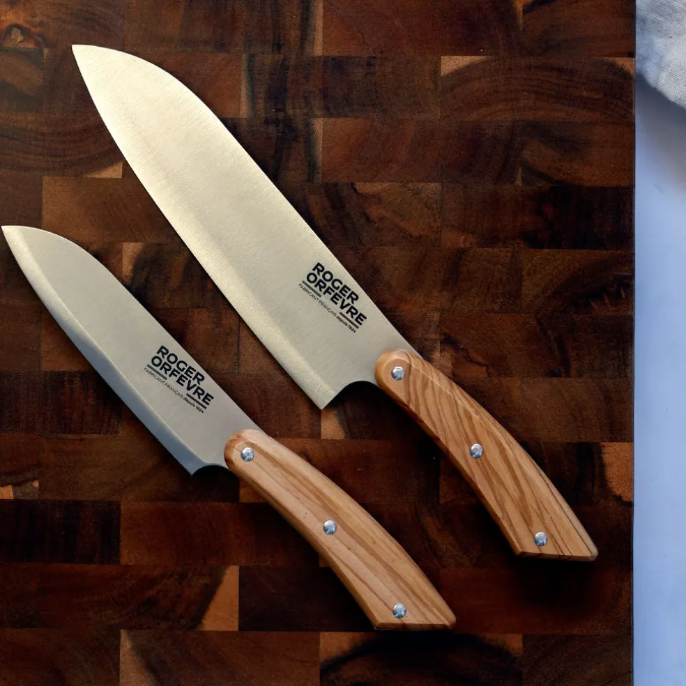 Cuchillo santoku con mango de madera de olivo Roger Orfevre