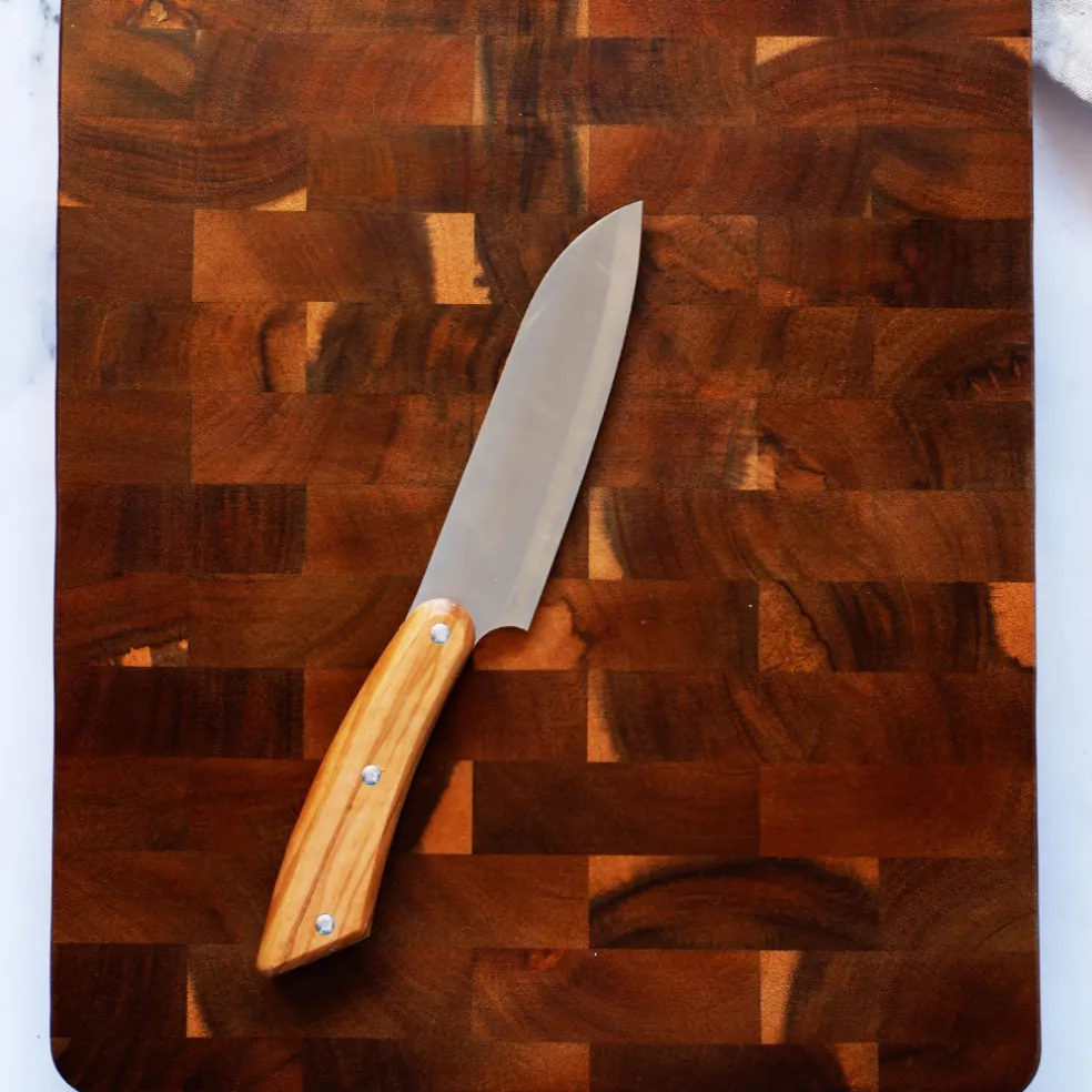 Cuchillo santoku con mango de madera de olivo Roger Orfevre
