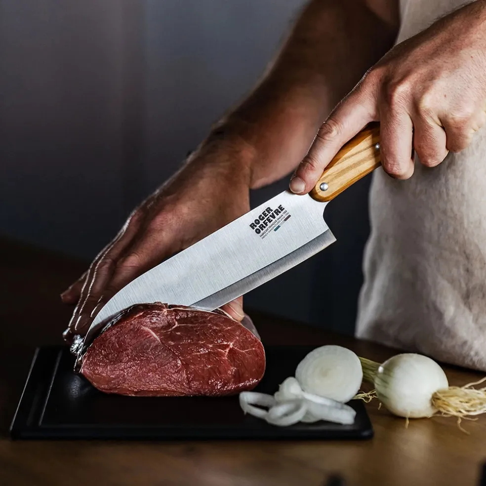 Cuchillo santoku con mango de madera de olivo Roger Orfevre