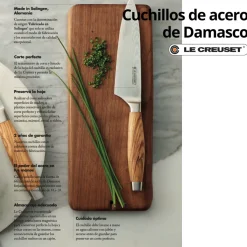 Cuchillos de acero Damasco con mango de acero Le Creuset
