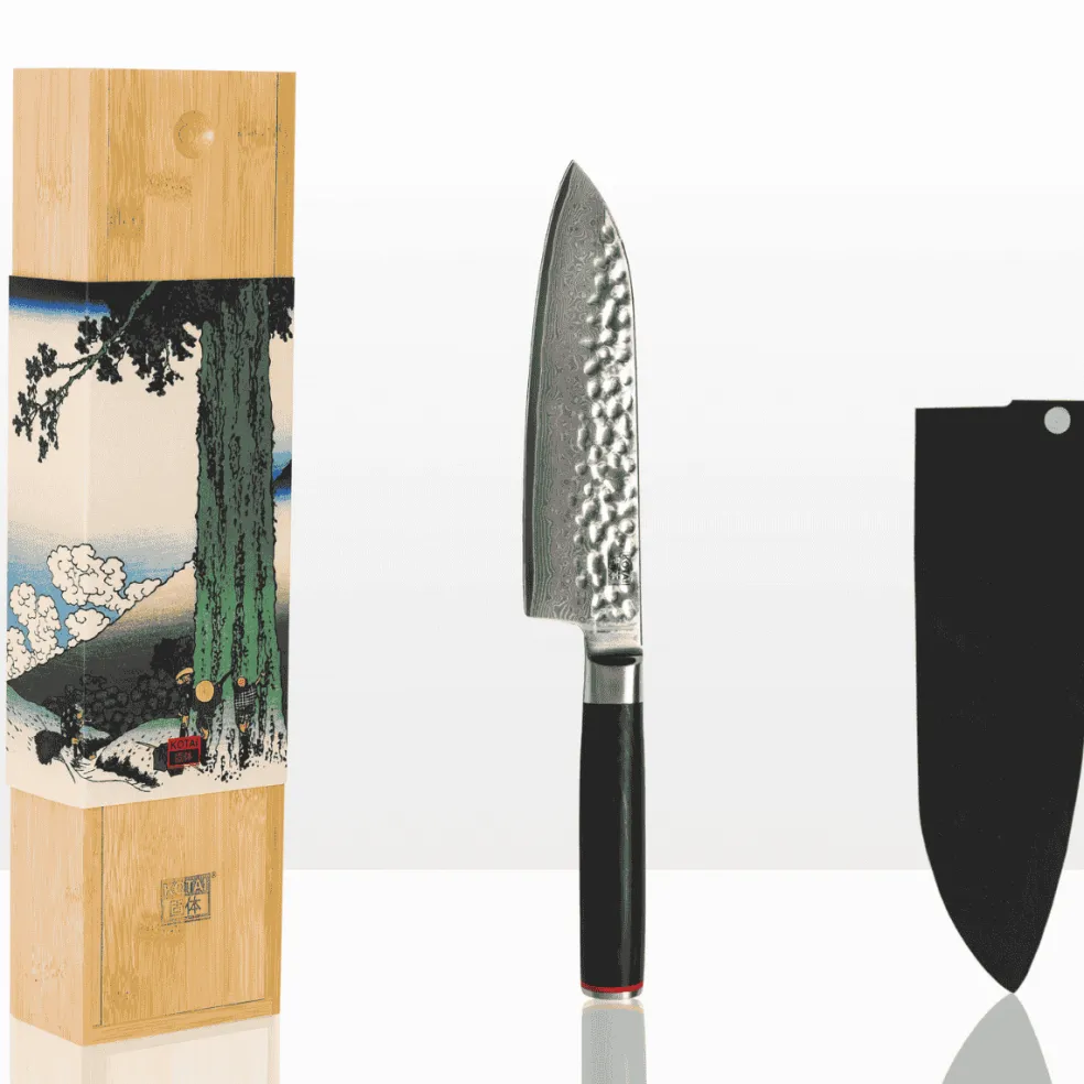 Cuchillos de acero damasco japonés Pakka Damas Kotai