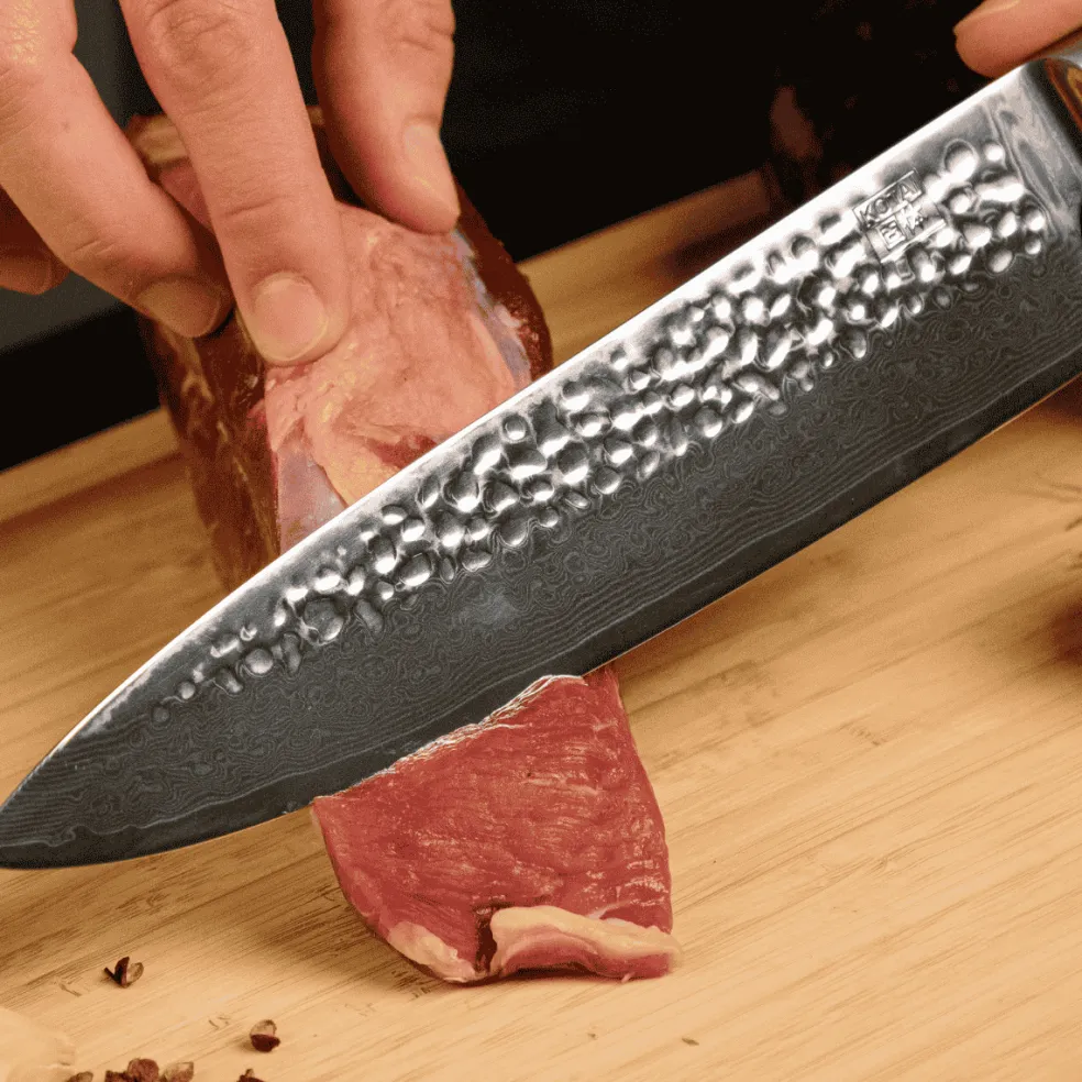 Cuchillos de acero damasco japonés Pakka Damas Kotai