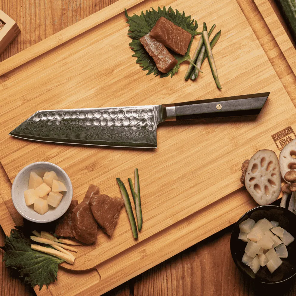 Cuchillos de acero damasco japonés Bunka Damas Kotai