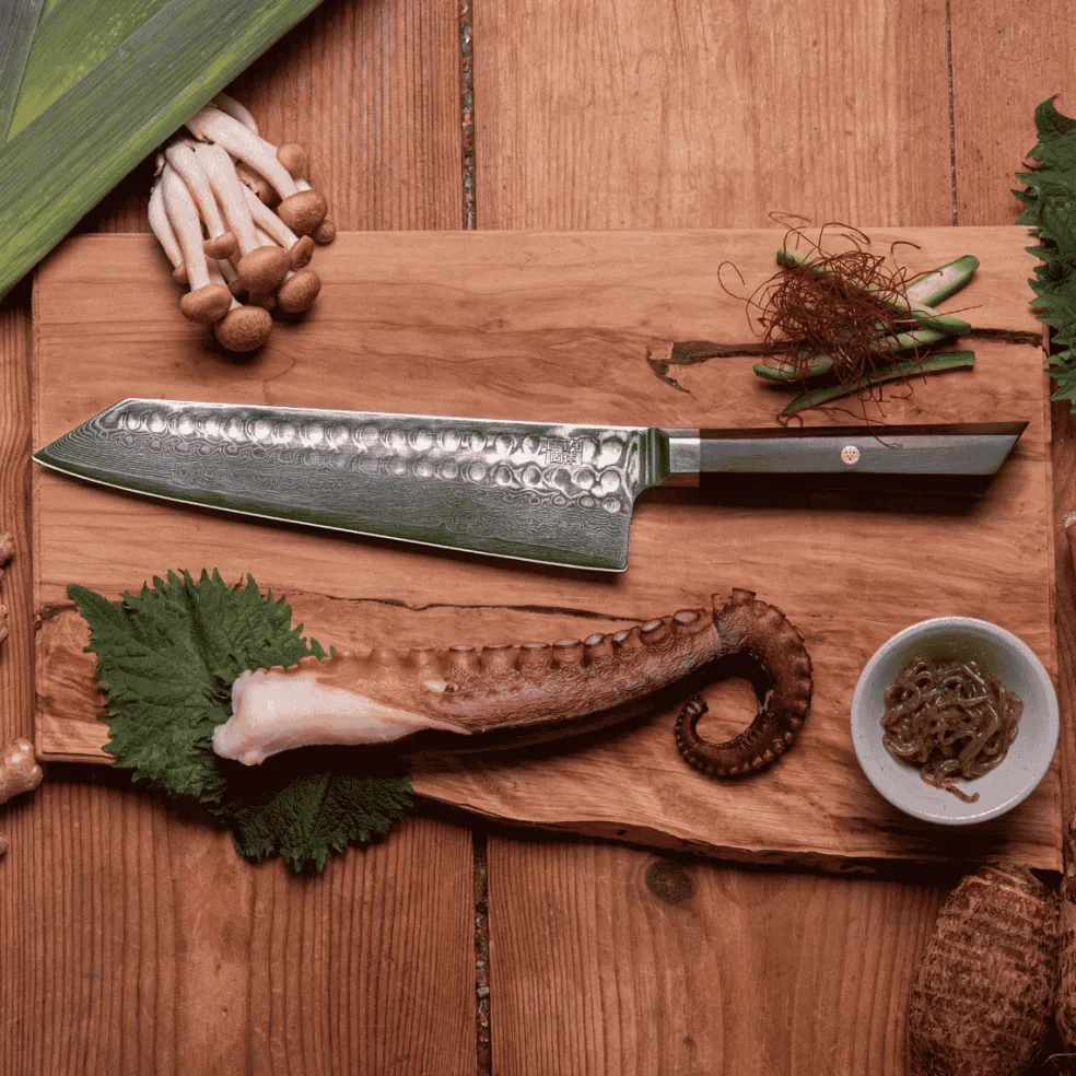 Cuchillos de acero damasco japonés Bunka Damas Kotai