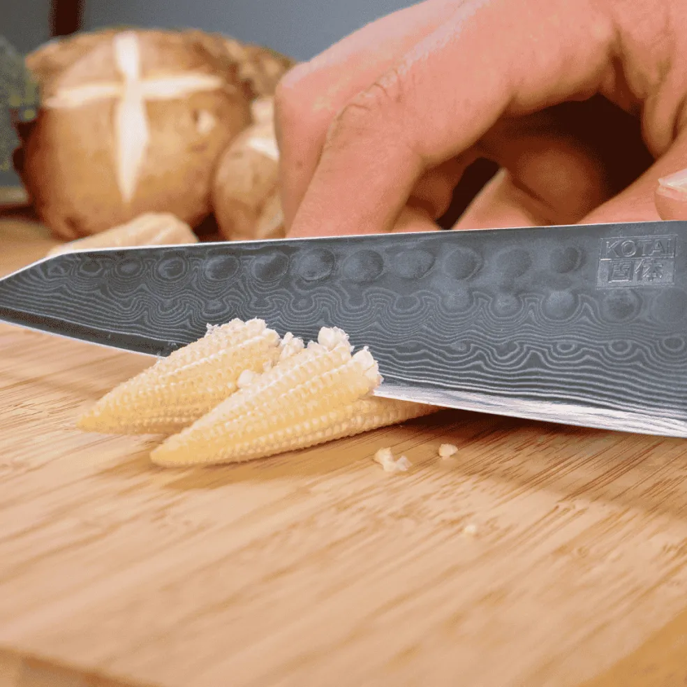 Cuchillos de acero damasco japonés Bunka Damas Kotai