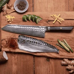 Cuchillos de acero damasco japonés Bunka Damas Kotai