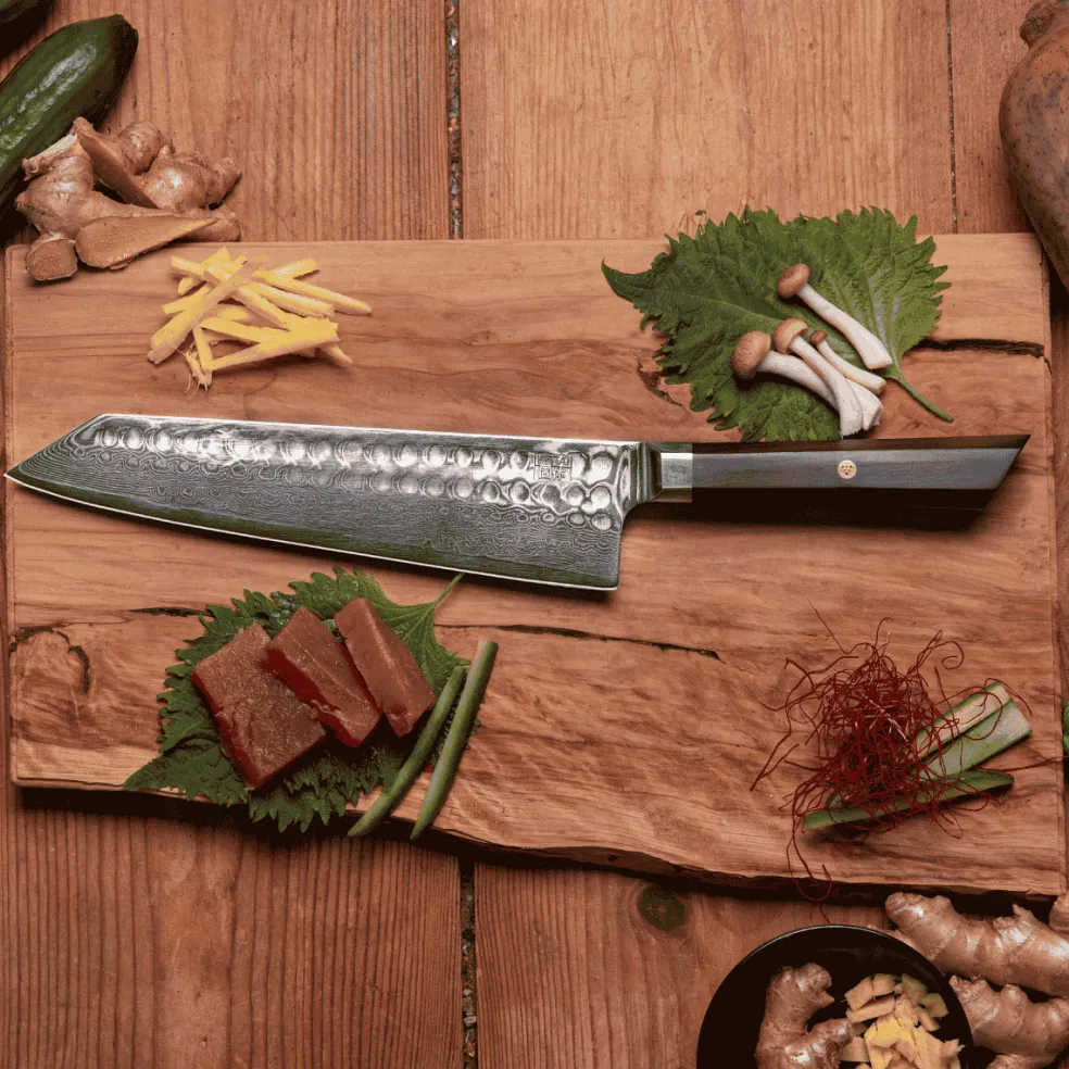 Cuchillos de acero damasco japonés Bunka Damas Kotai