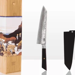 Cuchillos de acero damasco japonés Bunka Damas Kotai