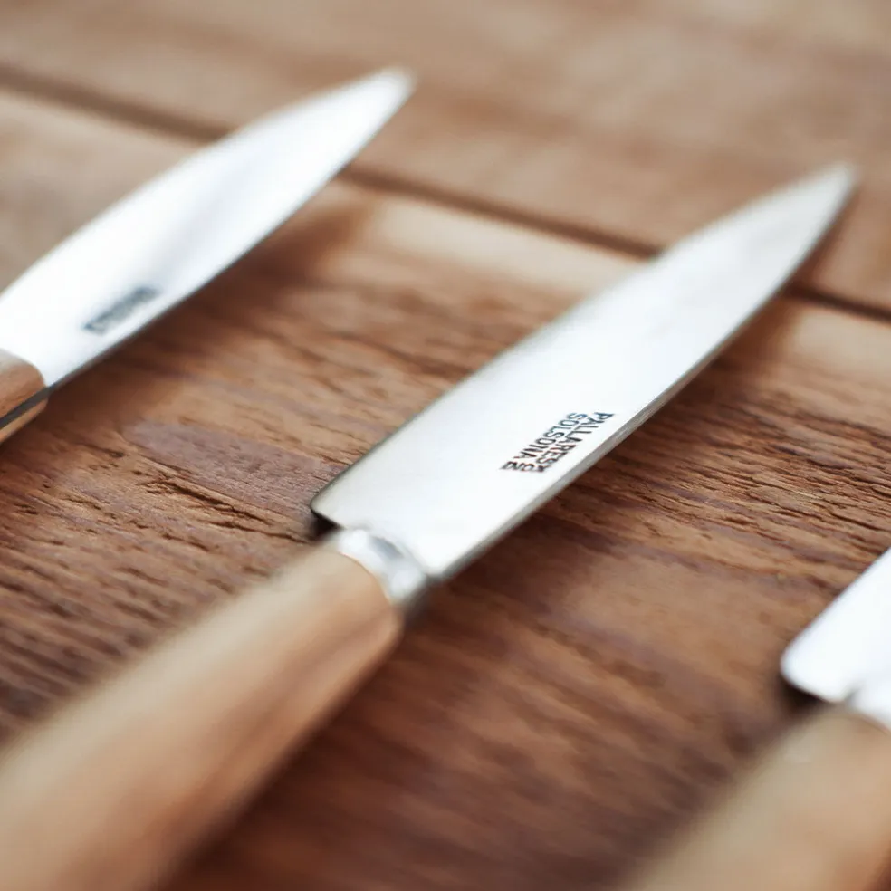 Cuchillos de cocina con mango redondo de olivo Pallarès