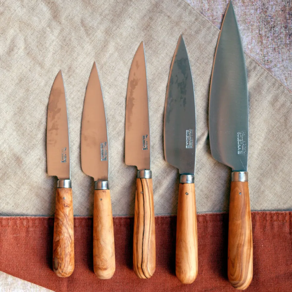 Cuchillos de cocina con mango redondo de olivo Pallarès