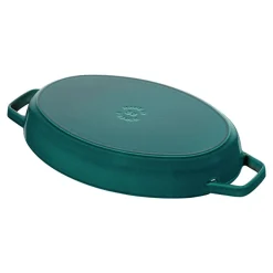 Fuente de horno ovalada de hierro fundido con tapa Staub