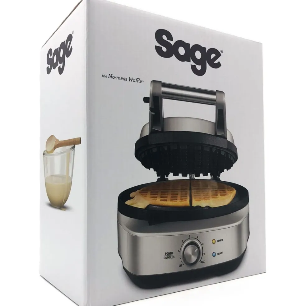 Gofrera clásica circular The No-Mess Waffle Sage