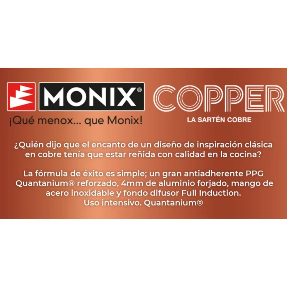 Grill antiadherente con rayas Copper Monix
