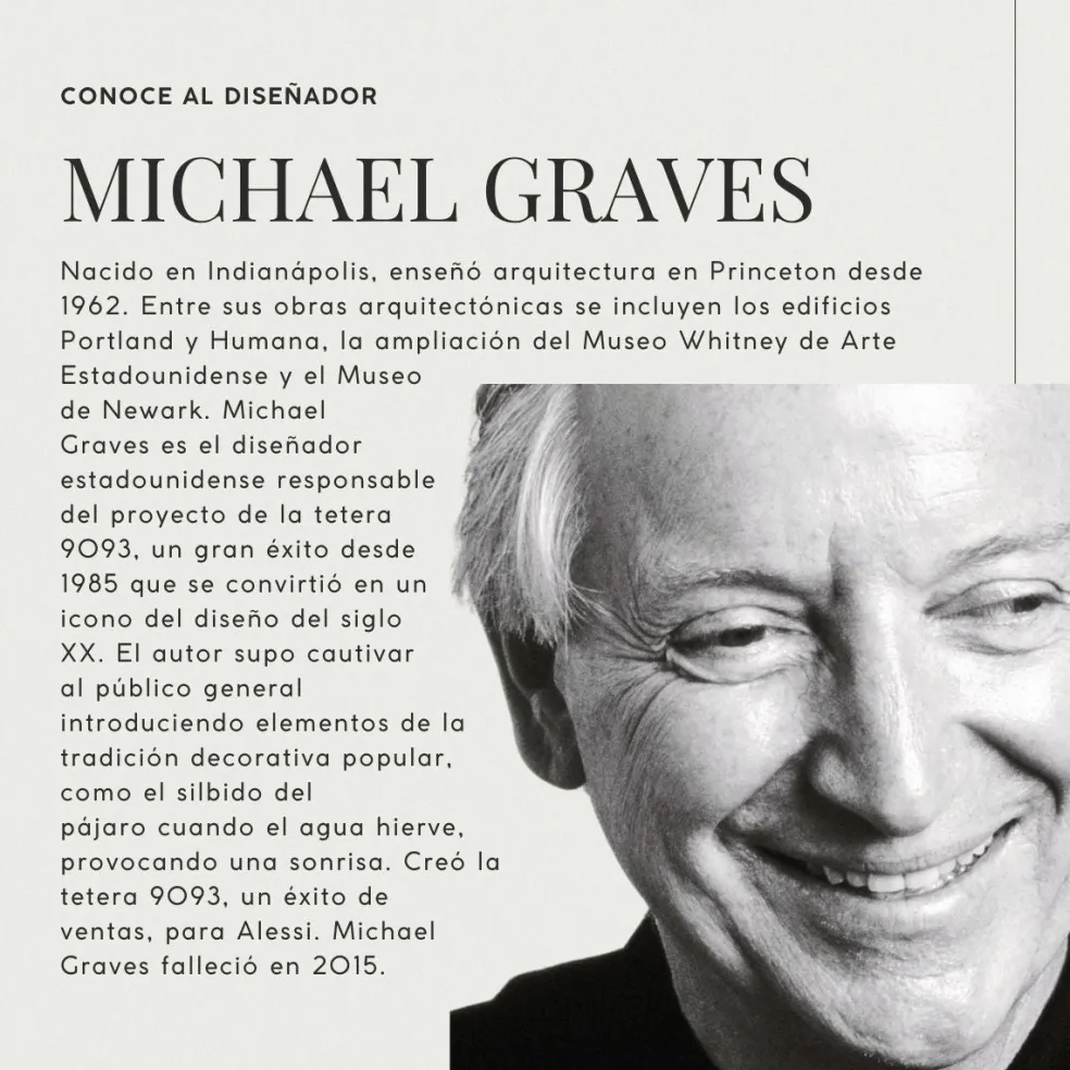 Hervidor de acero inoxidable 9093 Michael Graves Alessi