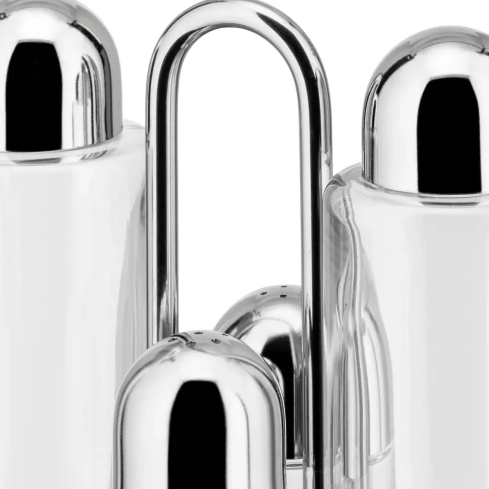 Juego de condimentos de 4 piezas de acero inoxidable Alessi