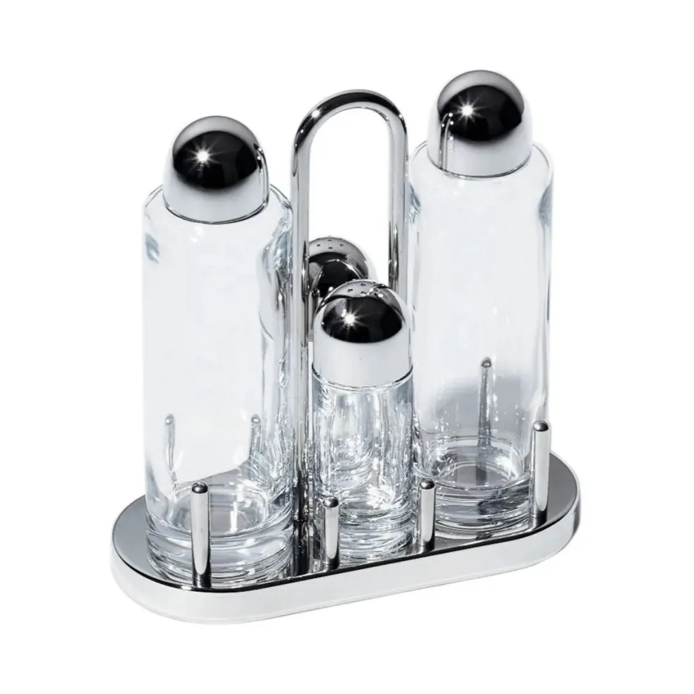 Juego de condimentos de 4 piezas de acero inoxidable Alessi