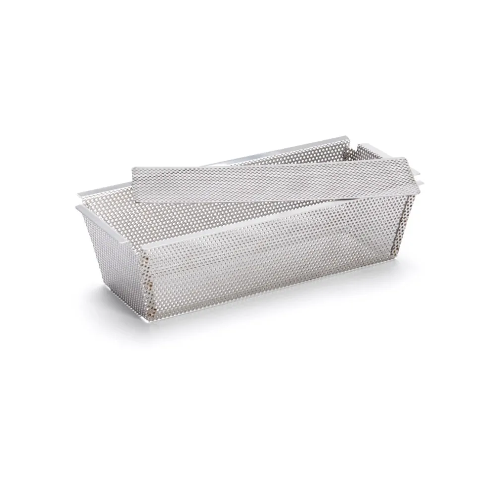 Molde inox rectangular perforado con base desmontable De Buyer
