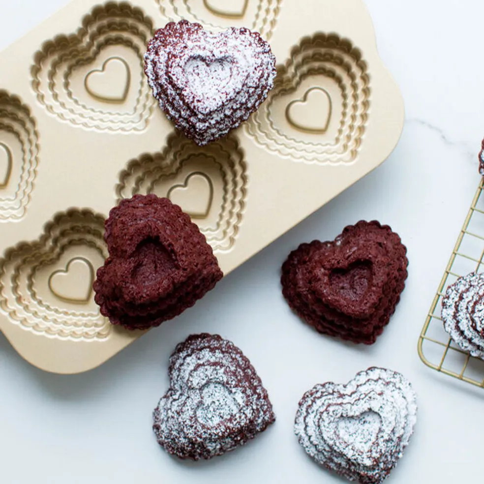 Molde mini Tiererd Heart de Nordic Ware