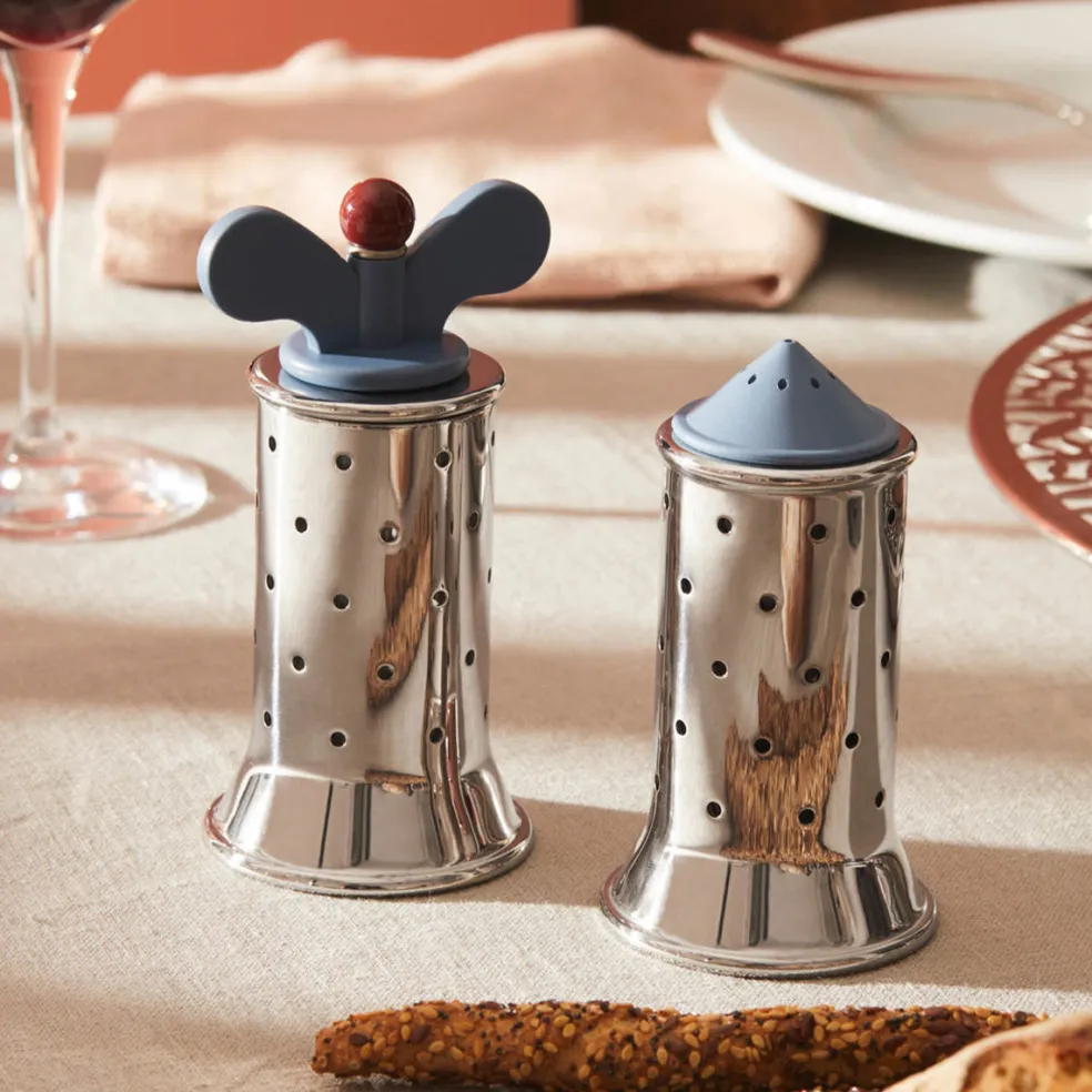 Molinillo de pimienta Becco Blu de acero inoxidable Alessi