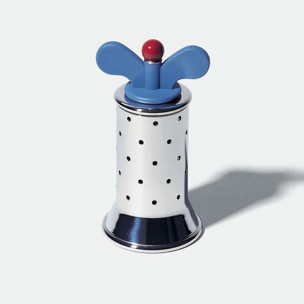 Molinillo de pimienta Becco Blu de acero inoxidable Alessi