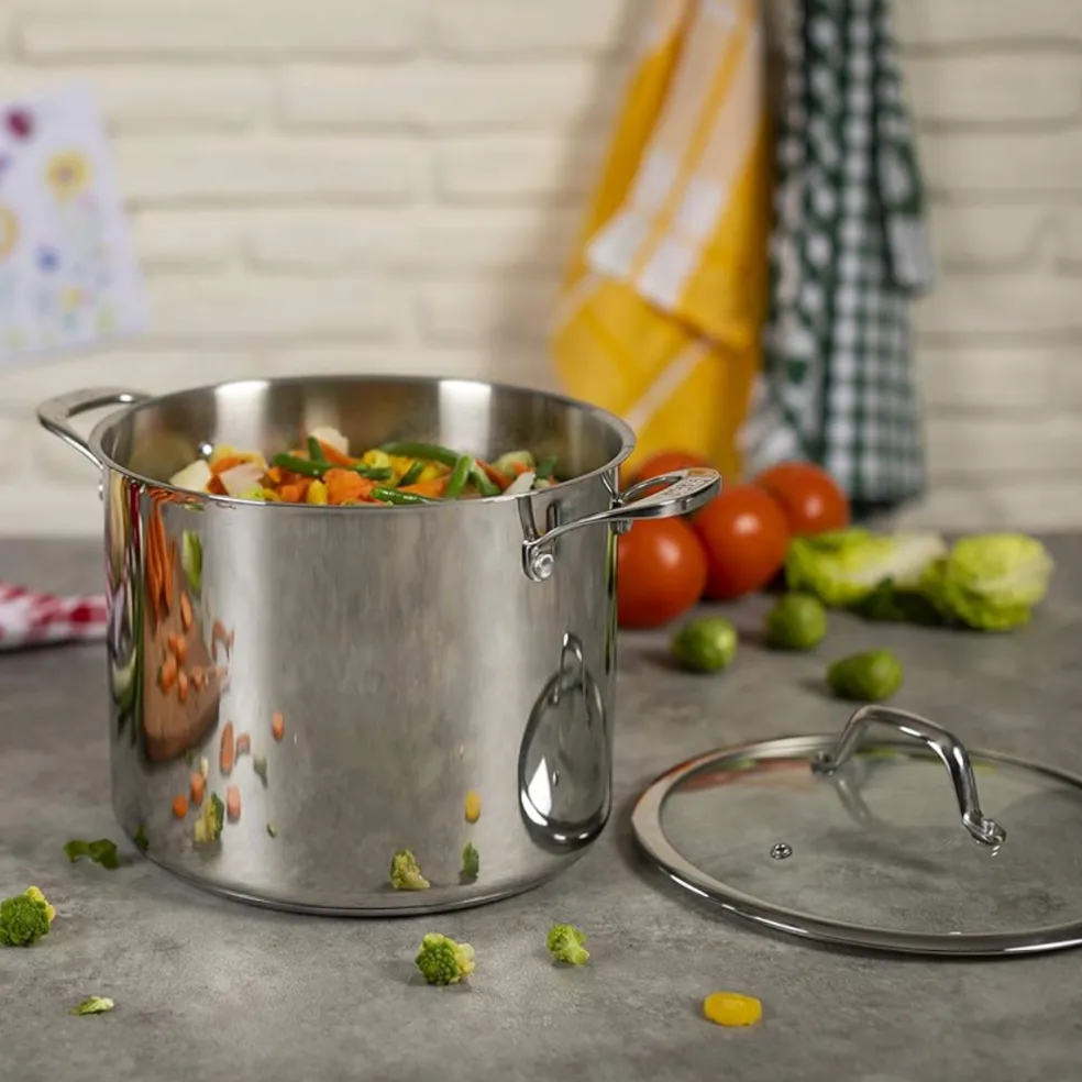 Olla alta de acero inoxidable con tapa de cristal Allround Kuhn Rikon