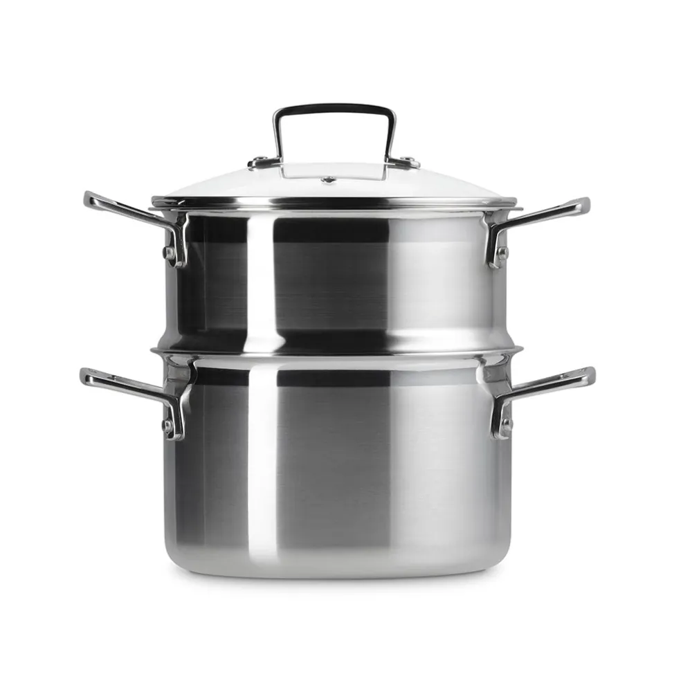 Olla con vaporera y tapa de cristal Le Creuset