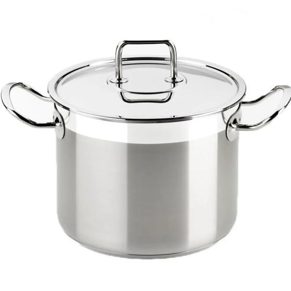 Olla de acero inox de 2,5 a 17 L con tapa inox Bra Profesional