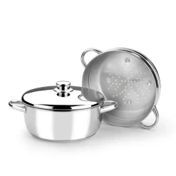 Olla vapor Optima 24cm con tapa inox Monix