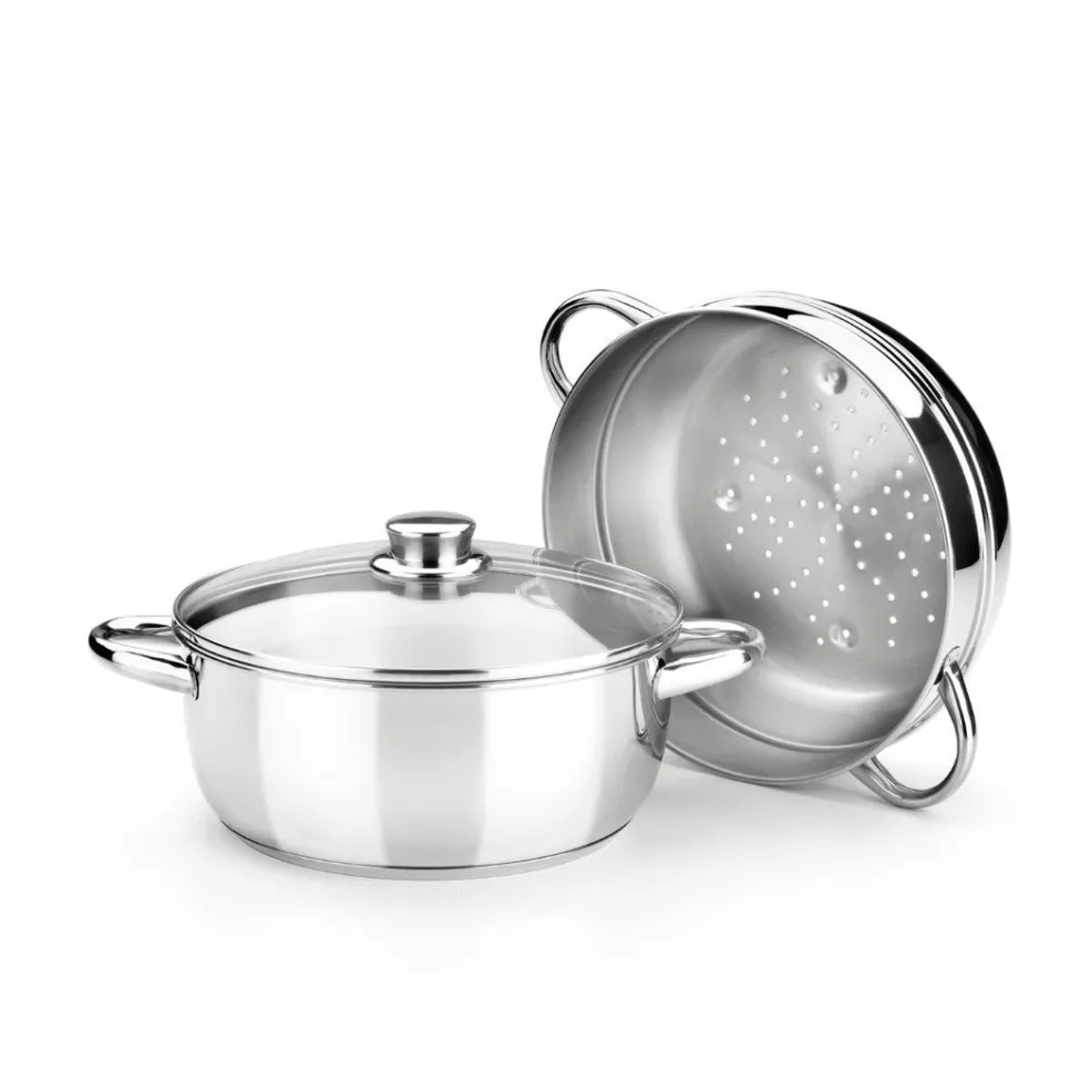 Olla vapor Optima con tapa de cristal Monix
