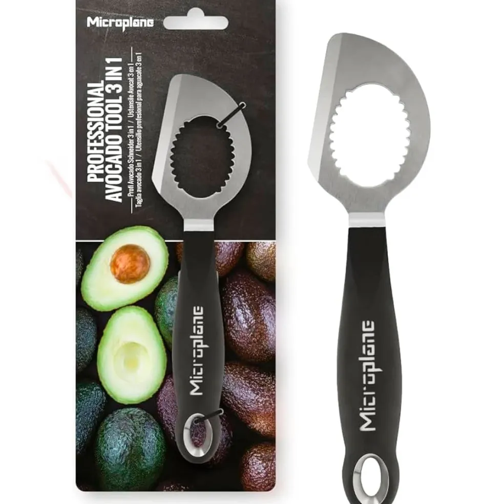 Pack amantes del aguacate: Abridor de aguacates Microplane + Tapas Food Huggers