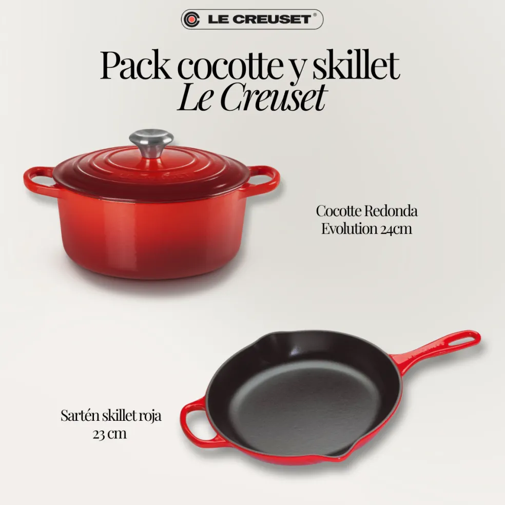 Pack cocotte y skillet Le Creuset