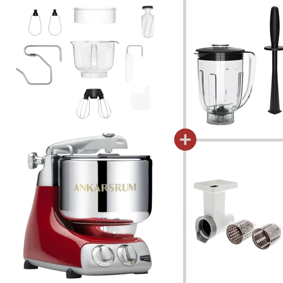 ¡Pack promoción! Amasadora Ankarsrum + Accesorios batidora de vaso y cortador de verduras