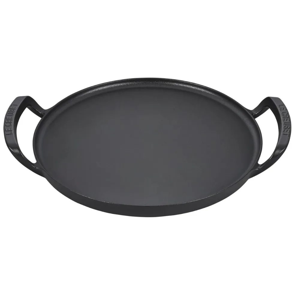 Parrilla redonda lisa y bandeja para pizza hierro fundido BBQ Outdoor Le Creuset